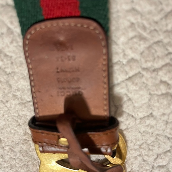 💐 GUCCI DOUBLE GG LEATHER CANVAS LOGO BELT ♥️💚 - Picture 5 of 9